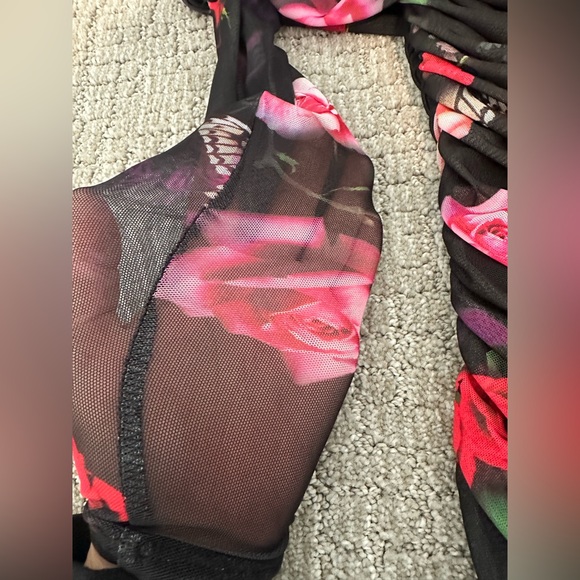 NEW- AFRM Floral Black and Red Dress - Picture 11 of 14